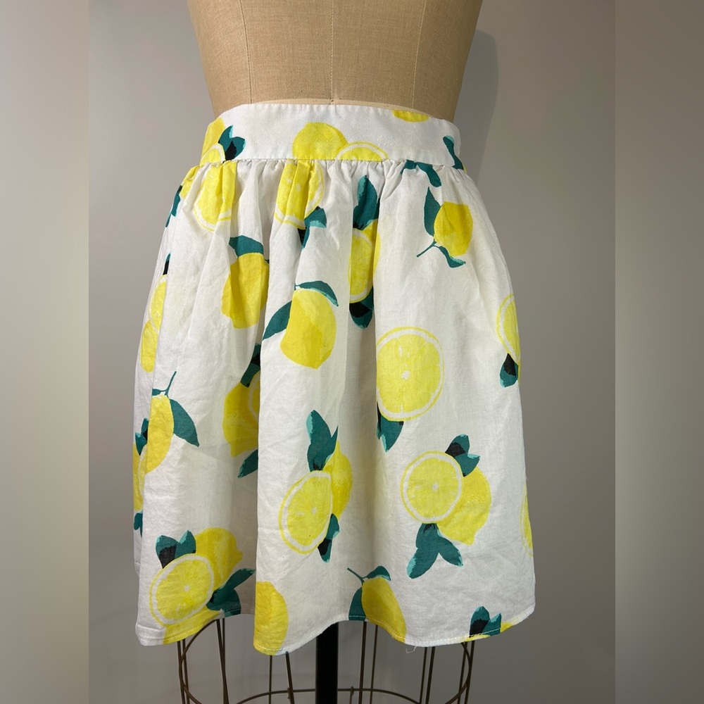 Cynthia Rowley Lemon Print Skirt With Pockets